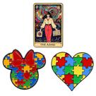 Conjunto de pinos de broche, quebra-cabeça colorido, desenho animado, liga em forma de coração