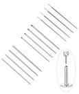 Conjunto de pinos de inserção Piercing Taper em aço cirúrgico 12 unidades 20G-14G