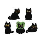 Conjunto De Pins De Esmalte Com Desenhos Animados Fofos De Anime, Capivara, Gato Preto, Dados,