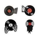 Conjunto De Pins Esmaltados De Halloween Com Temas De Esqueleto, Bota De Cowboy, Gato Bruxa E Filme