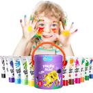 Conjunto de pintura a dedo Jar Melo Safe para crianças pequenas, 12 cores, 60 ml