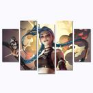 Conjunto de pintura de parede League of Legends Jinx 5 Panels