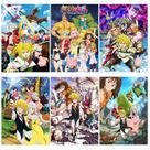 Conjunto de pintura de pôster Seven Deadly Sins Anime 40x60cm 6 unidades