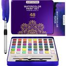 Conjunto de pintura em aquarela ARTISTRO 48 Vivid Colors com metal Conjunto de pintura em aquarela ARTISTRO 48 Vivid Colors com metal
