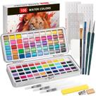 Conjunto de pintura em aquarela botkc 100 cores com 7 pincéis
