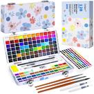 Conjunto de pintura em aquarela Caliart 128 cores com pincéis e estojo