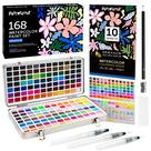 Conjunto de pintura em aquarela MCOOH 168 cores com pincéis e livro Conjunto de pintura em aquarela MCOOH 168 cores com pincéis e livro