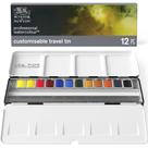 Conjunto de pintura em aquarela Winsor & Newton 12 Half Pan Black Box Conjunto de pintura em aquarela Winsor & Newton 12 Half Pan Black Box