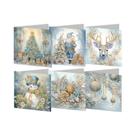 Conjunto De Pintura Em Diamante De Boneco De Neve De Natal Com 6 Peças, Design Único, Cartões De