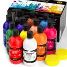 Conjunto de pintura Nicpro 12 cores, acrílico lavável de 500 ml para crianças