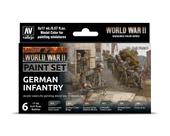 Conjunto de pintura Vallejo, modelo, cor, segunda guerra mundial, infantaria alemã, 17 ml x6