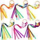 Conjunto de pipas manuais Ribbon Sumind Rainbow para dançarinas infantis, 6 unidades