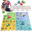 Conjunto de pistas de carros infantis Puzzle Racer Niville com 25 carros de 3 a 8 anos