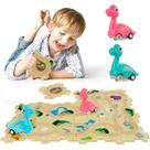 Conjunto de pistas de carros infantis Puzzle Racer YOOYID Dinosaur com 2 carros