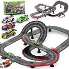Conjunto de pistas de corrida de caça-níqueis em escala 1:43 com 4 carros caça-níqueis para crianças
