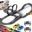 Conjunto de pistas de corrida Slot Car Jumplanma com 4 carros e 2 controladores