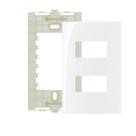 Conjunto de Placa+Suporte 4x2 2 POS Separados Sleek Branco