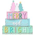 Conjunto de placas de mesa de madeira para árvore de Natal Geelin Candy Color