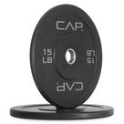 Conjunto de placas de para-choque olímpico CAP Barbell Budget, par de 15 libras, preto