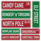 Conjunto de Placas de Rua de Natal Booda Brand Candy Cane Lane 8 Peças