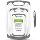 Conjunto de plástico antiderrapante ROTTOGOON 4PC para tábuas de corte cinza Conjunto de plástico antiderrapante ROTTOGOON 4PC para tábuas de corte cinza