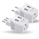 Conjunto de plugues de adaptador de viagem Ceptics Italy Europe com 2 USB tipo L/C