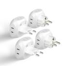 Conjunto de plugues para adaptadores de viagem Ceptics Schuko Type C E/F - pacote com 4