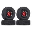 Conjunto de pneus e aros Beadlock para carro RC Crawler 1/18 TRX4M 1/24
