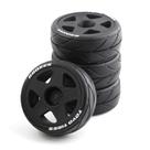 Conjunto de pneus e rodas 1/10 na estrada para o carro RC da HPI Ken Block
