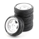 Conjunto de pneus e rodas 1/10 na estrada para o carro RC da HPI Ken Block