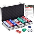 Conjunto de Poker Gamie com 300 fichas, 2 baralhos, 5 dados e estojo de alumínio Conjunto de Poker Gamie com 300 fichas, 2 baralhos, 5 dados e estojo de alumínio