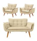Conjunto De Poltronas 2 Opalas E 1 Namoradeira Bege