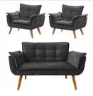 Conjunto De Poltronas 2 Opalas E 1 Namoradeira Grafite