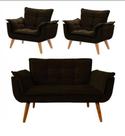 Conjunto De Poltronas 2 Opalas E 1 Namoradeira Preto