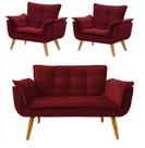 Conjunto De Poltronas 2 Opalas E 1 Namoradeira Vermelho Bordô