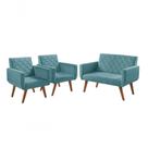 Conjunto De Poltronas Anabelle 2 Lugares E 2 Poltronas 1 Lugar Turquesa Unidecor