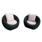 Conjunto de Poltronas Corda Náutica Oslo - 2 Poltronas - Tecido Duna Cru