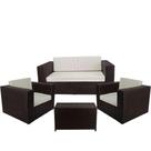 Conjunto De Poltronas E Mesa Branco Gelo Tabaco Classe A