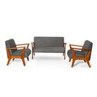 Conjunto de Poltronas Estofadas em Madeira Maciça Cléo Cinza Straub Web