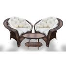 Conjunto de Poltronas Fibra Sintética 19 - 2 Poltronas + 1 Mesa Centro - Tecido Duna Cru