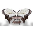 Conjunto de Poltronas Fibra Sintética 19 - 2 Poltronas + 1 Mesa Centro - Tecido Duna Cru