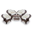 Conjunto de Poltronas Fibra Sintética 19 - 4 Poltronas + 1 Mesa Centro - Tecido Duna Cru Conjunto de Poltronas Fibra Sintética 19 - 4 Poltronas + 1 Mesa Centro - Tecido Duna Cru