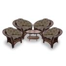 Conjunto de Poltronas Fibra Sintética 19 - 4 Poltronas + 1 Mesa Centro - Tecido Duna Fendi Conjunto de Poltronas Fibra Sintética 19 - 4 Poltronas + 1 Mesa Centro - Tecido Duna Fendi