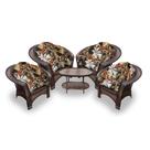 Conjunto de Poltronas Fibra Sintética 19 - 4 Poltronas + 1 Mesa Centro - Tecido Revieira Marrom Conjunto de Poltronas Fibra Sintética 19 - 4 Poltronas + 1 Mesa Centro - Tecido Revieira Marrom