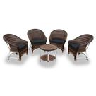 Conjunto de Poltronas Fibra Sintética Alumínio Berlim - 4 Poltronas + 1 Mesa Centro - Tecido Duna Preto Conjunto de Poltronas Fibra Sintética Alumínio Berlim - 4 Poltronas + 1 Mesa Centro - Tecido Duna Preto