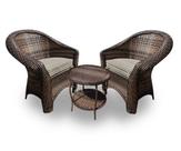 Conjunto de Poltronas Fibra Sintética Bali - 2 Poltronas + 1 Mesa Centro - Tecido Cabanas Conjunto de Poltronas Fibra Sintética Bali - 2 Poltronas + 1 Mesa Centro - Tecido Cabanas