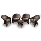 Conjunto de Poltronas Fibra Sintética Bali - 4 Poltronas + 1 Mesa Centro - Tecido Saquarema Conjunto de Poltronas Fibra Sintética Bali - 4 Poltronas + 1 Mesa Centro - Tecido Saquarema