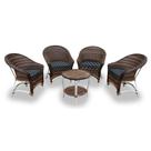 Conjunto de Poltronas Fibra Sintética Bali Alumínio - 4 Poltronas + 1 Mesa Centro - Tecido Nautical Marinho Conjunto de Poltronas Fibra Sintética Bali Alumínio - 4 Poltronas + 1 Mesa Centro - Tecido Nautical Marinho
