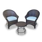 Conjunto de Poltronas Fibra Sintética Bali Promo - 2 Poltronas + 1 Mesa Centro - Tecido Duna Cru