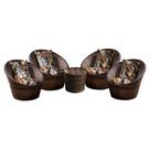 Conjunto de Poltronas Fibra Sintética Buenos Aires - 4 Poltronas + 1 Mesa Centro - Tecido Revieira Marrom Conjunto de Poltronas Fibra Sintética Buenos Aires - 4 Poltronas + 1 Mesa Centro - Tecido Revieira Marrom